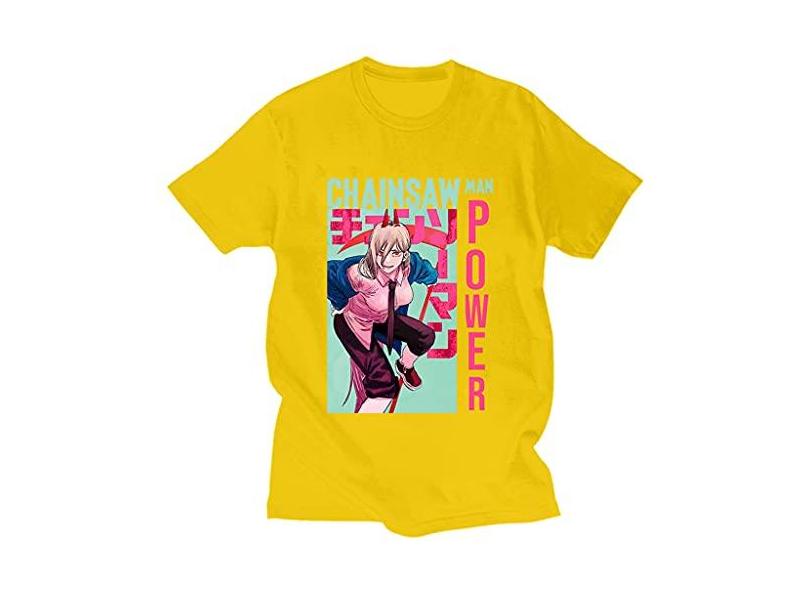 Camiseta masculina masculina motosserra Pochita camiseta anime estampa de  mangá Makima camiseta casual de manga curta, , 4XG em Promoção é no Bondfaro