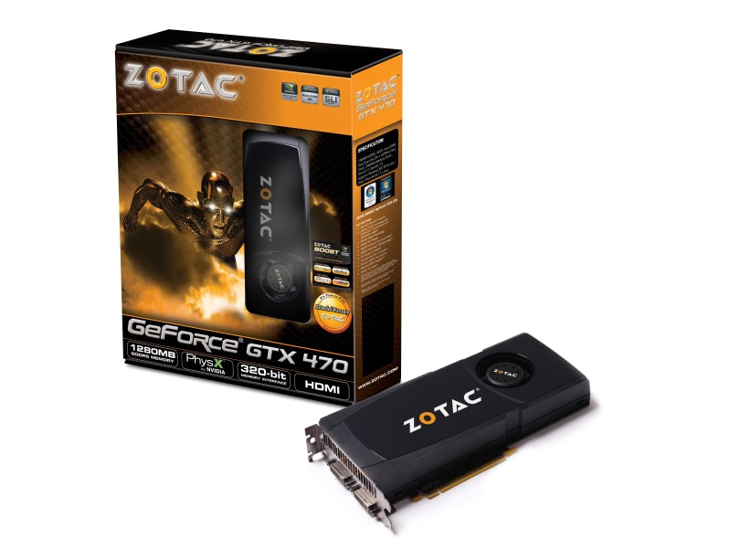 Placa de Video NVIDIA GeForce GTX 470 1.25 GB DDR5 320 Bits Zotac ZT-40201-10P