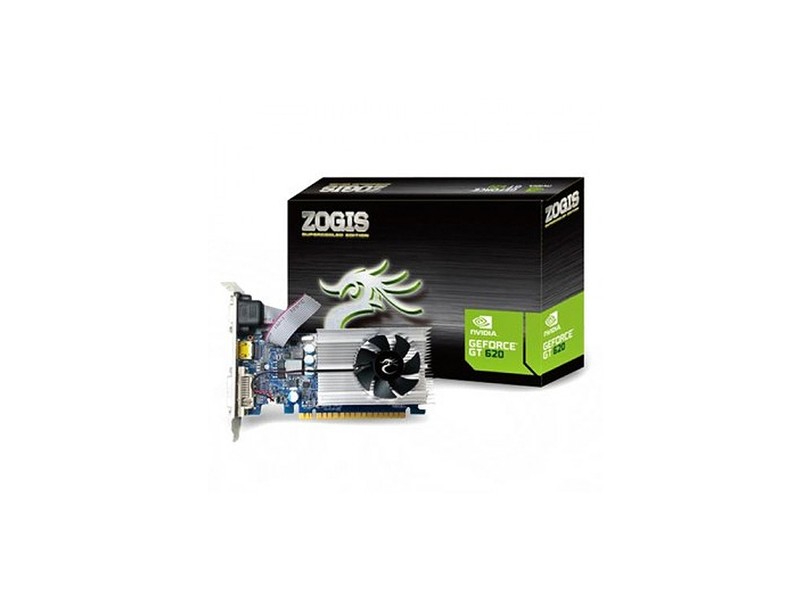 Placa de Video NVIDIA GeForce GT 620 2 GB DDR3 64 Bits Zogis ZOGT620-2GD3H