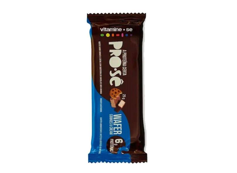 Barra de Proteína Pro-Sê Wafer 6g Proteína Cookies & Cream com 25g