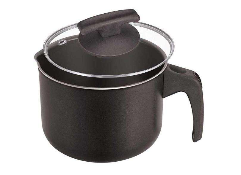 Leiteira Canecão Antiaderente 14Cm Tampa De Vidro 1,7 Litros