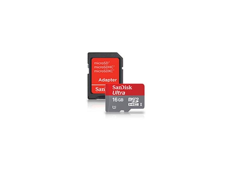 Cartão de Memória Micro SDHC-I com Adaptador SanDisk Ultra 16 GB SDSDQUI-016G
