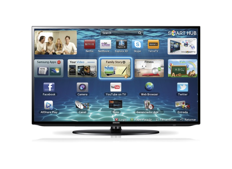 TV LED 32" Samsung EH5300 Full HD 2HDMI Conversor Digital Integrado UN32EH5300