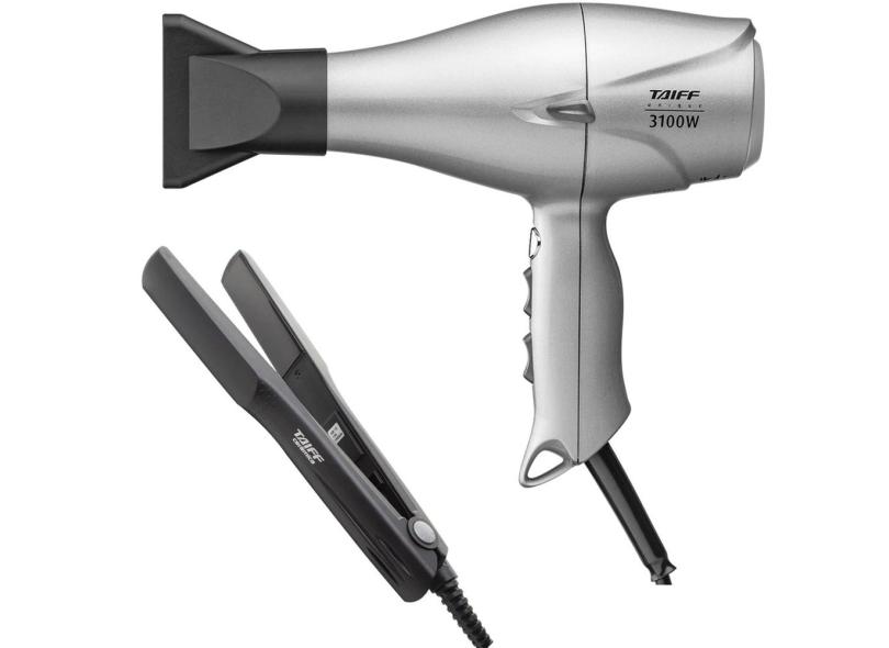 Kit taiff - secador de cabelo profissional taiff unique 3100W 220V + prancha ceramica 180ºC bv