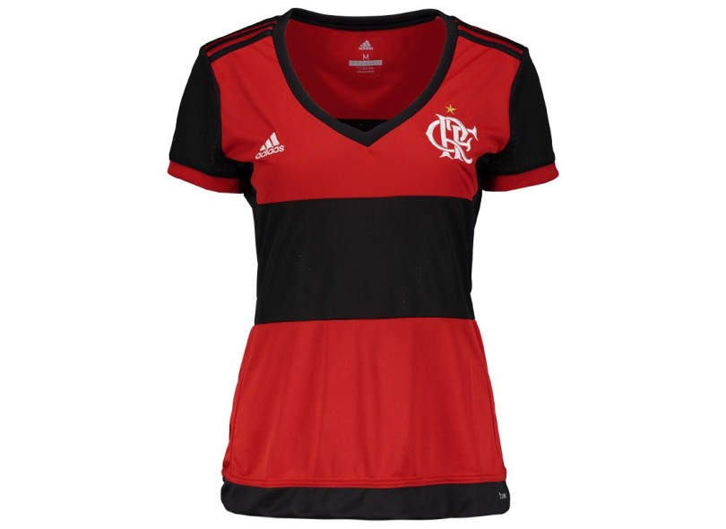 Camisa Torcedor Feminina Flamengo I 2017/18 Sem Número Adidas