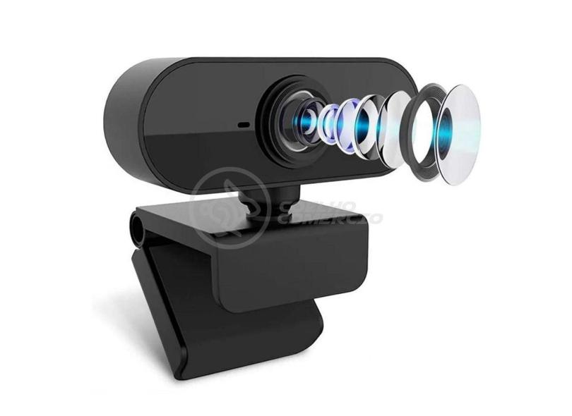 Webcam Câmera Full Hd 1080P Com Microfone Usb 2.0 360º Preto