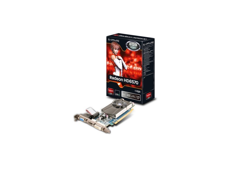 Placa de Video ATI Radeon HD 6570 2 GB DDR3 128 Bits Sapphire 11191-02-20G