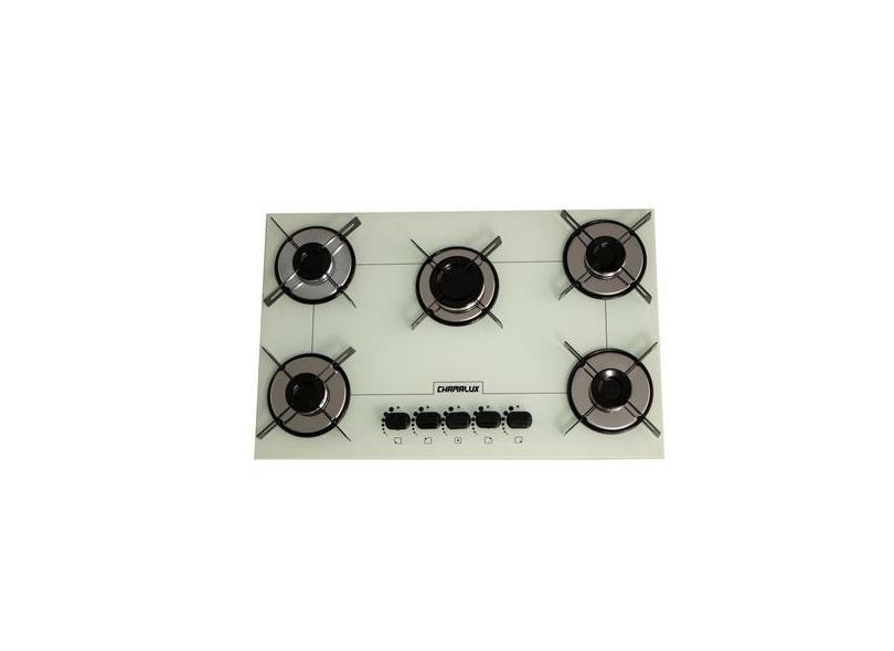 Fogão Cooktop 5 Bocas Chamalux Ultra  Chama Premium Bivolt, Branco, Bi