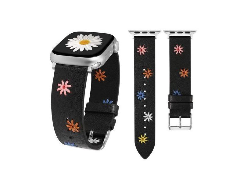 Watch Band Wearlizer Floral Leather para mulheres Apple 45/44/42/46/49