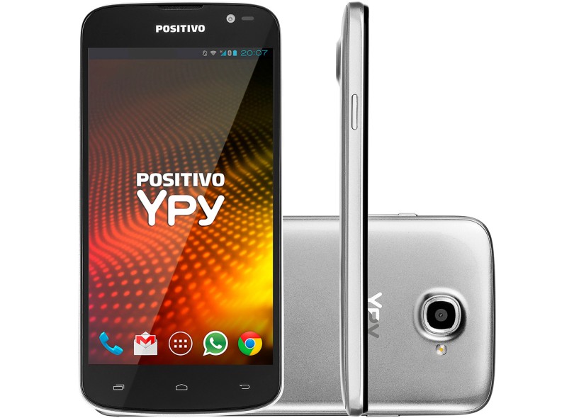 Smartphone Positivo Ypy S500 Câmera 5,0 MP 2 Chips 8GB Android 4.2 (Jelly Bean Plus) Wi-Fi 3G