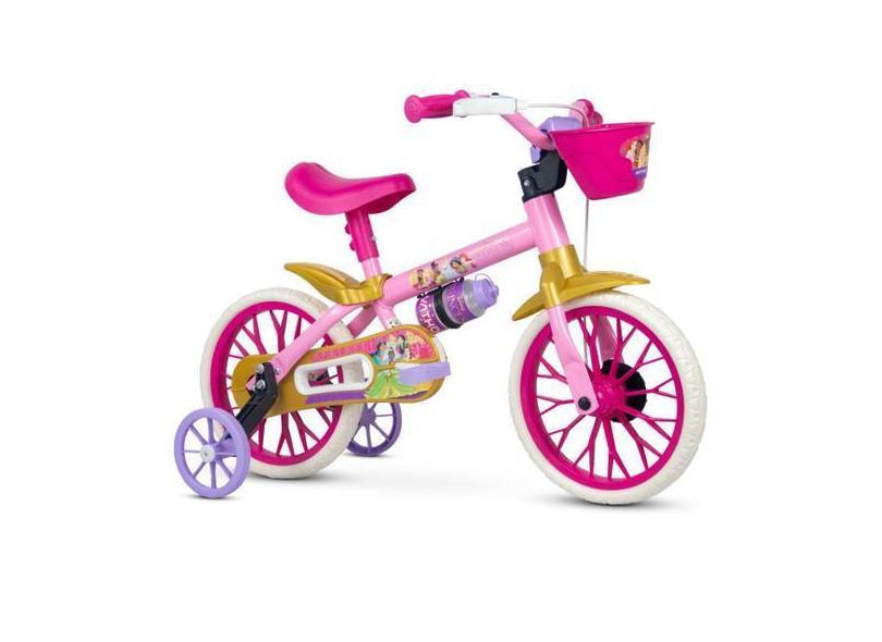 Bicicletinha Para Menina Aro 12 Com Rodinha Princesa Nathor
