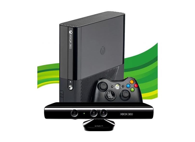 Console Xbox 360 Super Slim 250GB + kinect 3 jogos