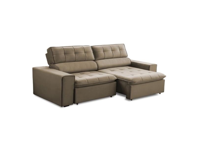 Sofá 4 lugares Reclinável Retrátil Suede Atenas 250cm Gloriosa Fênix