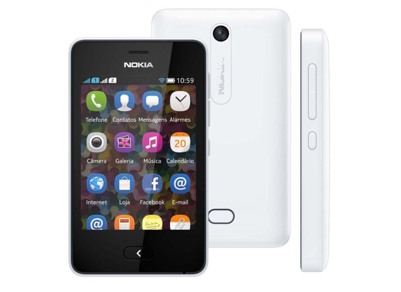 Celular Nokia Asha 501 Câmera 3,2 MP 2 Chips Wi-Fi