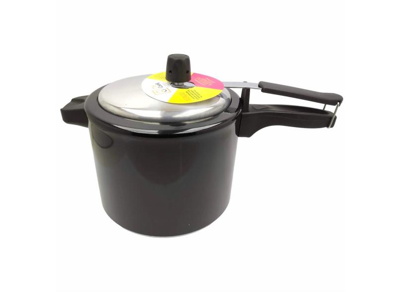 Panela De Pressão Com Válvula De Segurança Aluminio Fechamento Externo 4,5 Litros Preta