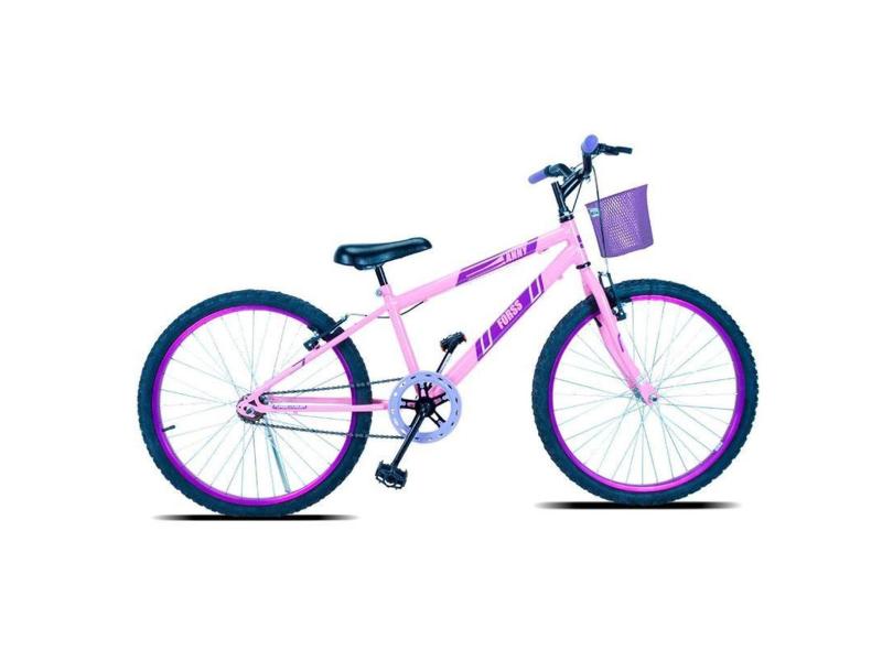 Bicicleta Aro 24 Forss Anny C/ Cesta S/ Marcha - Rosa-Feminino