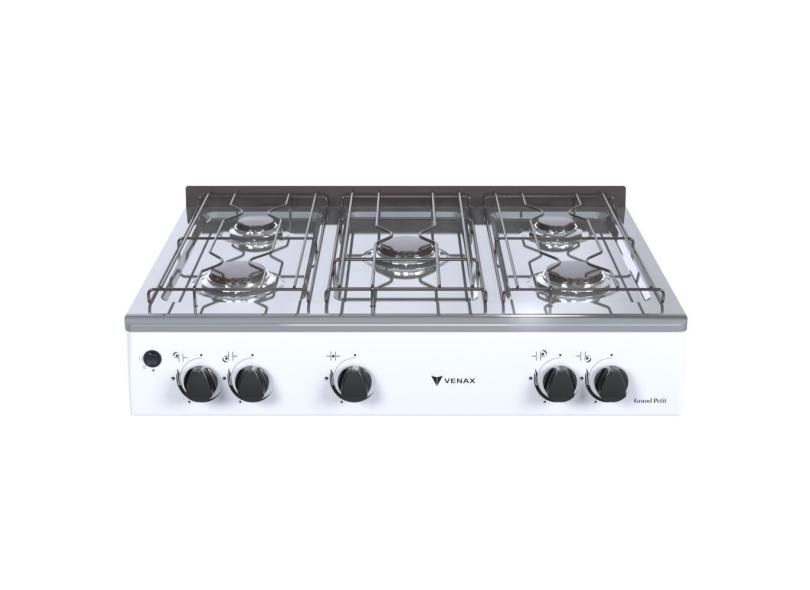 Fogao a Gas Portatil 5 Bocas Venax Grand Petit Vetro Branco