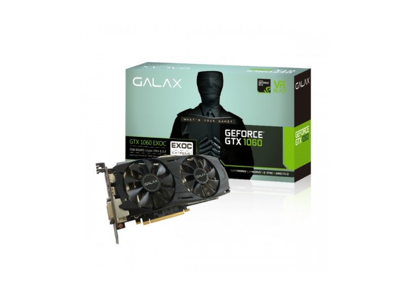 Placa de Video NVIDIA GeForce GTX 1060 3 GB GDDR5 192 Bits Galax 60NNH7DVM6O3