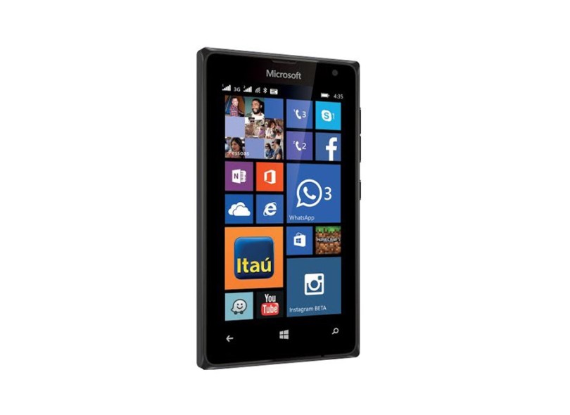 Smartphone Microsoft Lumia 435 Dual DTV 2 Chips 8GB Windows Phone 8.1 Wi-Fi 3G