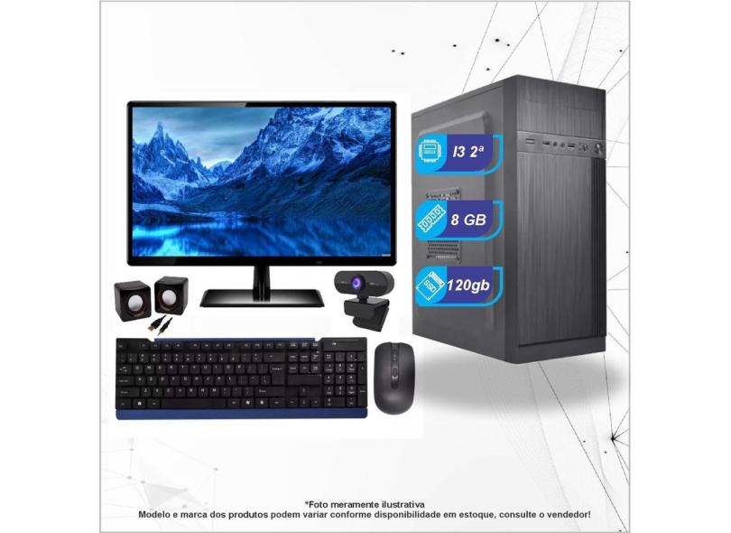 Computador + Monitor, 8gb, ssd + Caixa de Som