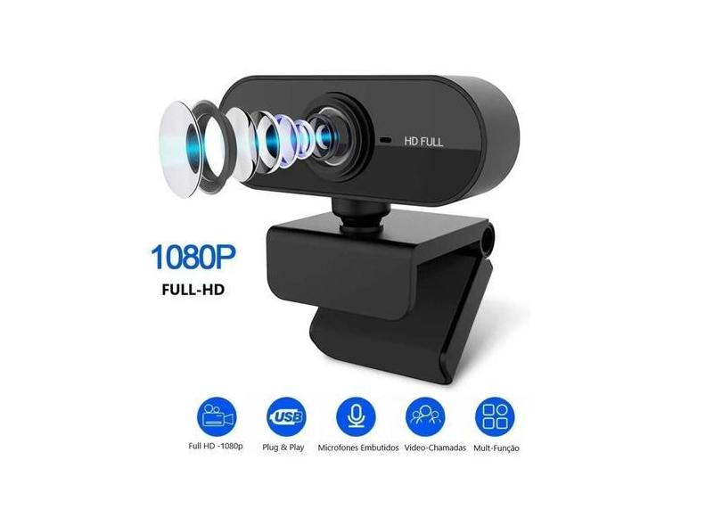 Webcam Full Hd 1080p Usb Mini Câmera Computador C/ Microfone - Afc