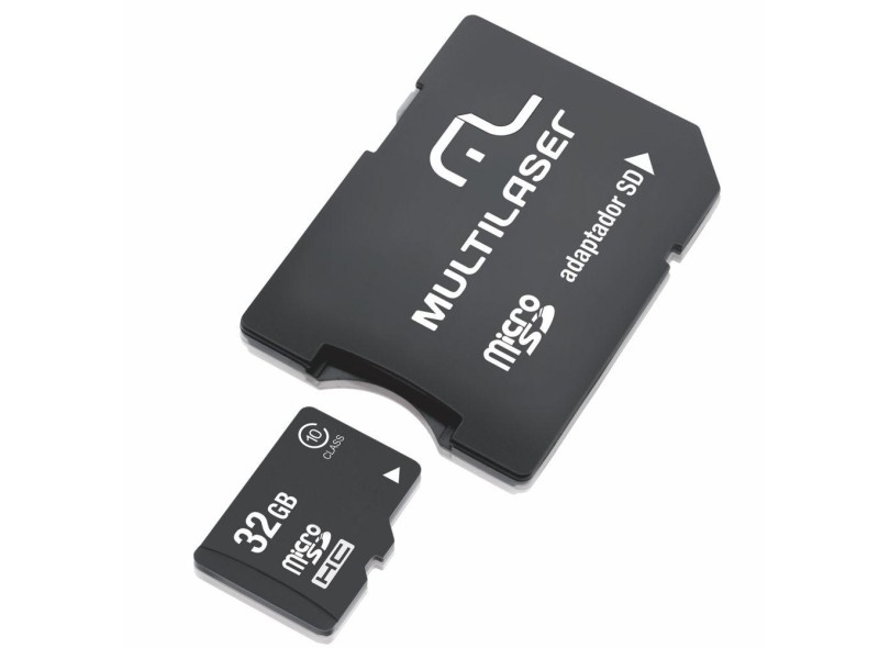 Cartão de Memória Micro SD com Adaptador Multilaser 32 GB MC111