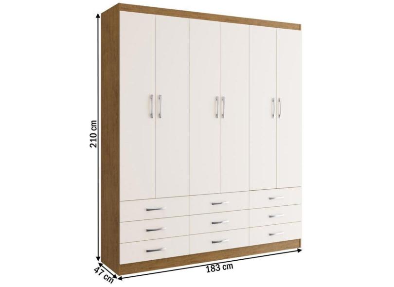 Guarda-Roupa Casal 6 Portas 9 Gavetas Sevilha Doripel Móveis