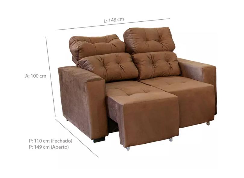 Conjunto 2 e 3 lugares Reclinável Retrátil Suede Amabilli Gazin