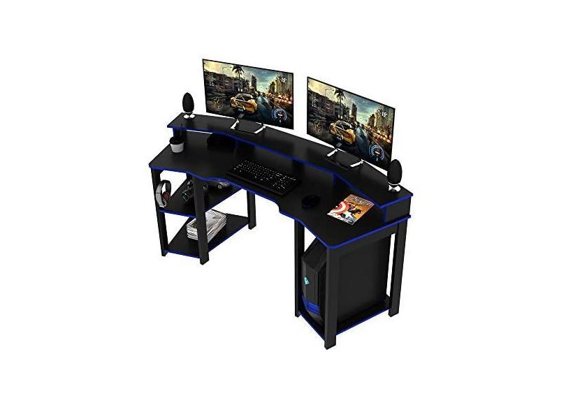 Mesa Gamer Multimóveis Cr25062 Preta/azul