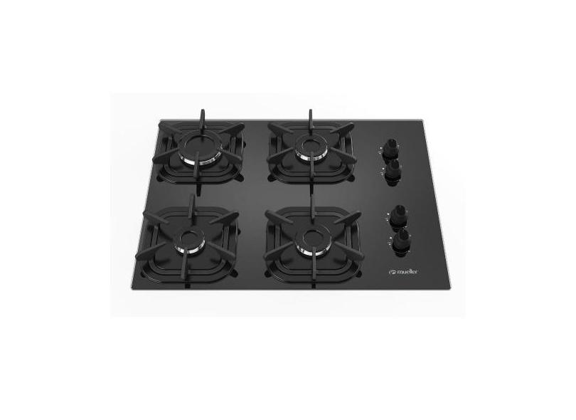 Cooktop Mueller 4 Bocas Ultra Chama - Mueller Fogões, Preto, Bivolt