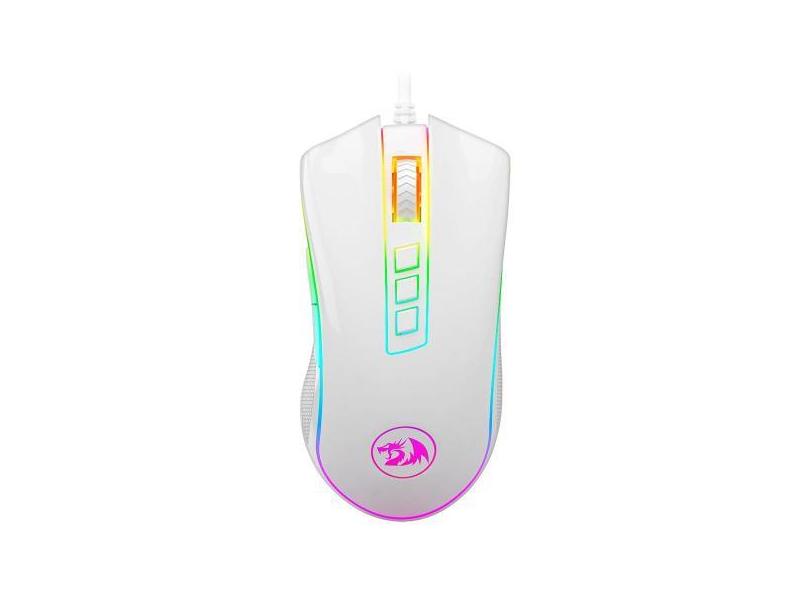 Mouse gamer redragon king cobra fps chroma rgb - m711w-fps lunar white