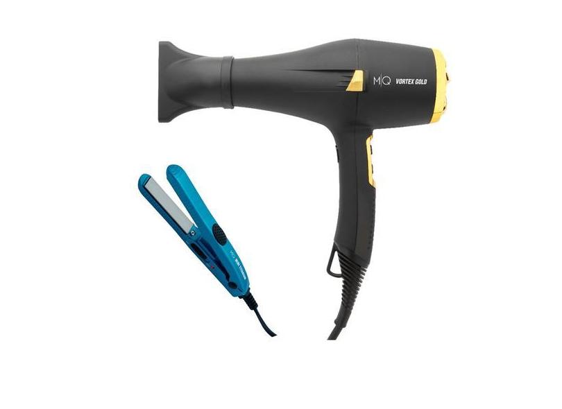 Kit Mq - Secador De Cabelo Profissional Vortex Gold 2200W 127V + Pranc