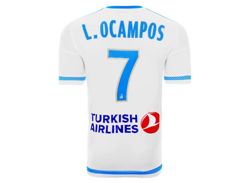 Camisa Torcedor Olympique de Marseille I 2015/16 com Número Adidas