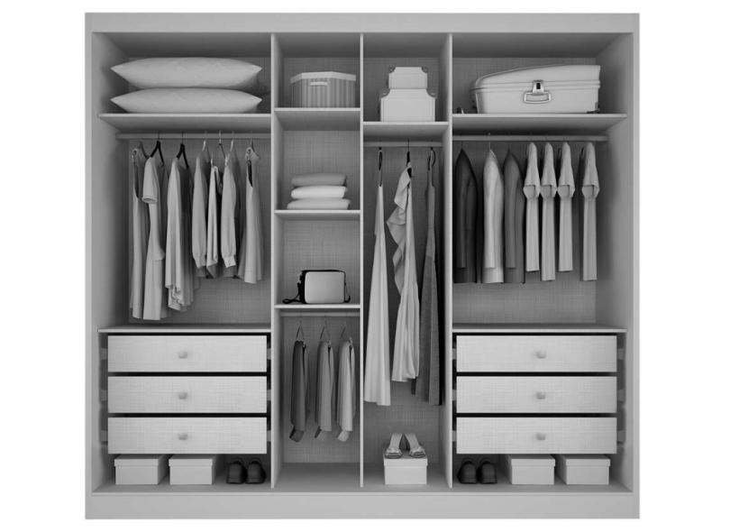 Guarda-Roupa Casal 2 Portas 6 Gavetas Geom Siena Móveis