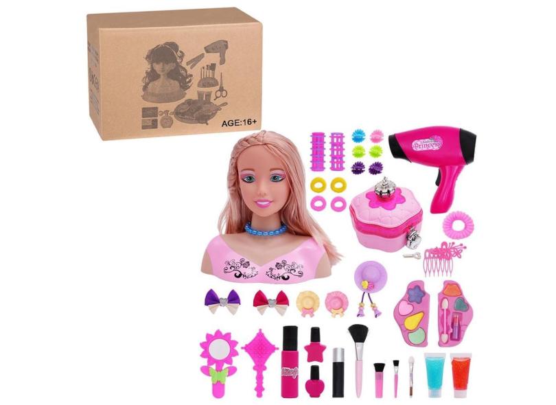 Pretend Play Doll Head ClearEdge com secador de cabelo para meninas a partir de 16 anos