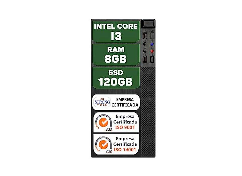 Computador Pc Intel Core i3 8GB SSD 120GB Hdmi Cpu Desktop Strong Tech