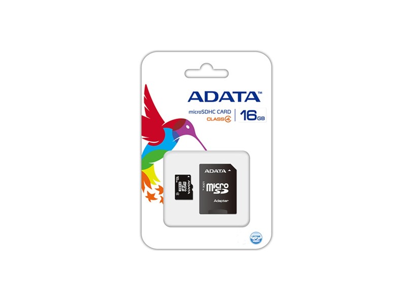 Cartão de Memória Micro SDHC com Adaptador Adata 16 GB AUSDH16GCL4-RA1