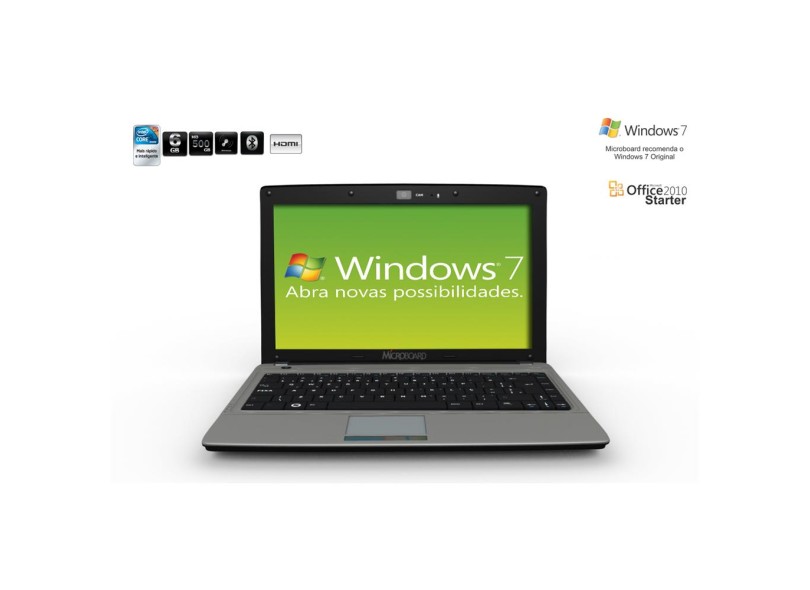 Notebook Microboard ME565 6GB HD 500GB Intel Core i5 430 Windows 7 Home Basic