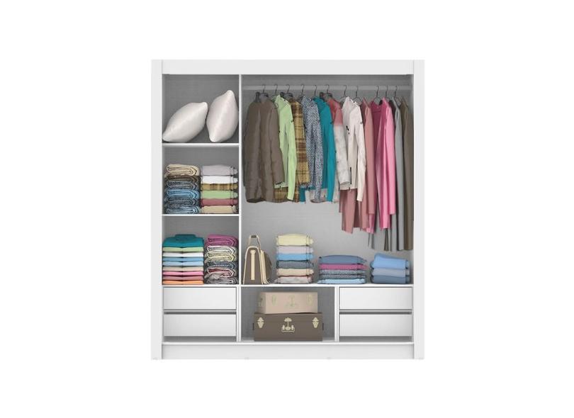 Guarda-Roupas Casal 3 Portas 4 Gavetas com Espelho Lyon Plus Madesa