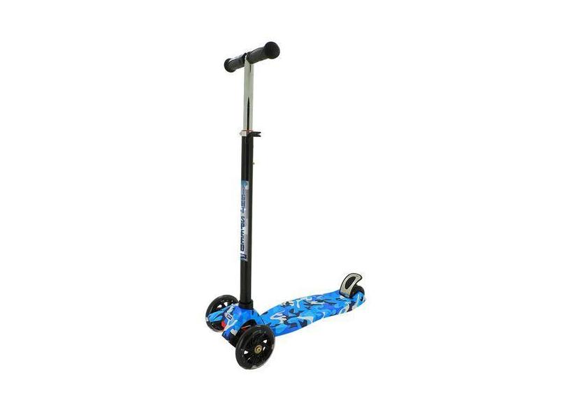 Patinete Light Speed Camuflado Azul Com Luz - Zippy Toys