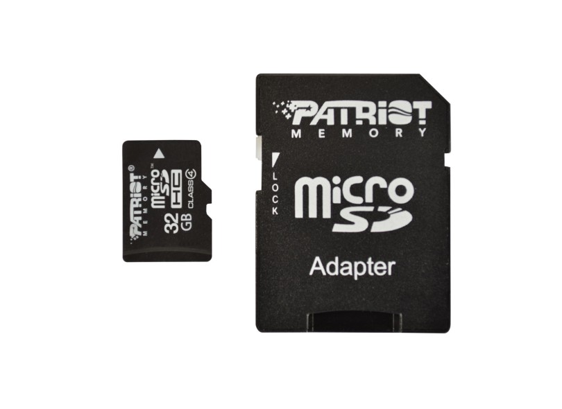 Cartão de Memória Micro SDHC com Adaptador Patriot 32 GB PSF32GMCSDHC43P