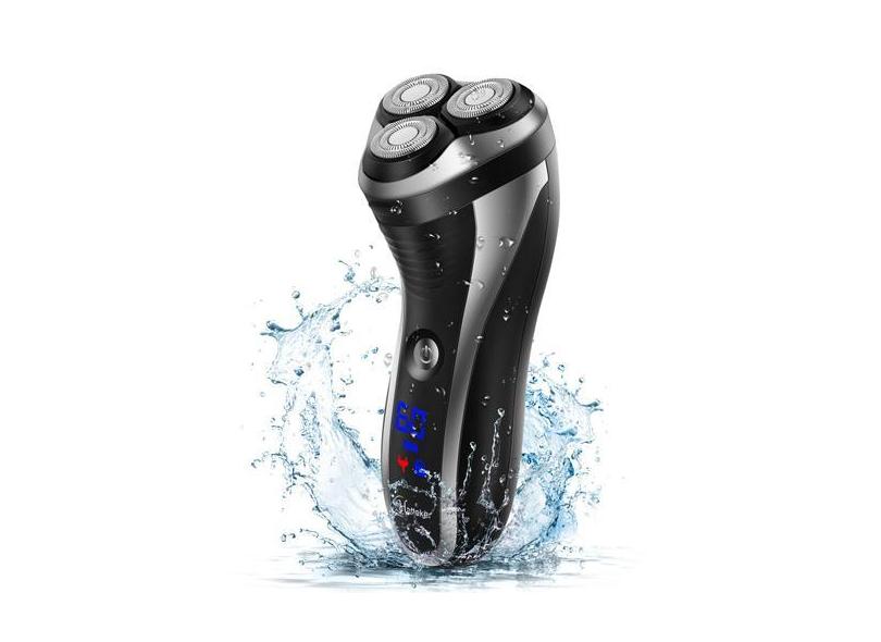 Barbeador elétrico HATTEKER Flyco Rotary para homens com acabamento po