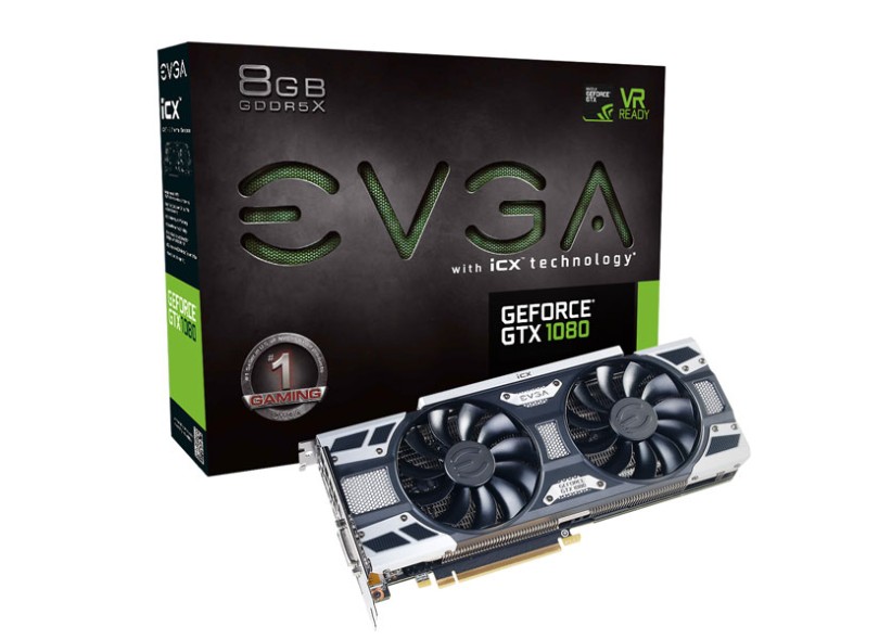 Placa de Video NVIDIA GeForce GTX 1080 8 GB GDDR5X 256 Bits EVGA 08G-P4-6581-KR