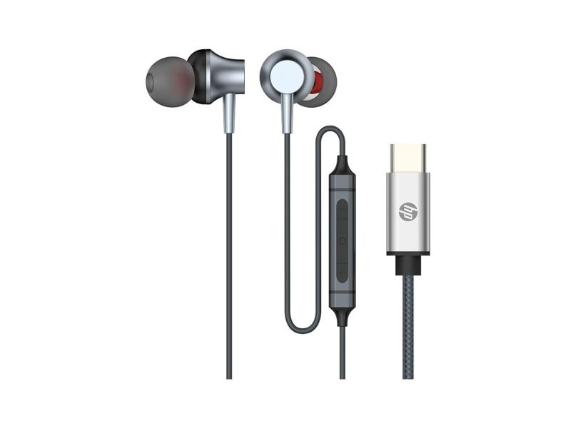Fone de ouvido HP DHH-1126 Intra Auricular com microfone, USB Tipo-C Black