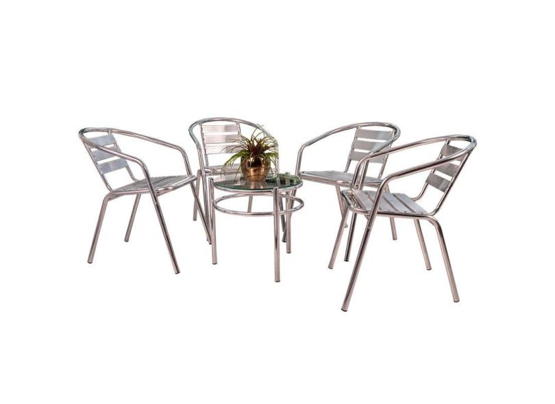 Conjunto 1 mesa e 4 cadeiras varanda externa 100% Aluminio cjmb409100  Relevance no Shoptime