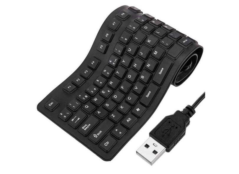 Teclado Flexível Com Fio Usb Para Notebook Pc Abnt2 Qwerty