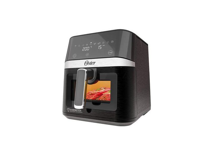 Fritadeira Elétrica Sem Óleo/Air Fryer Oster DiamondTech Preto e Prata
