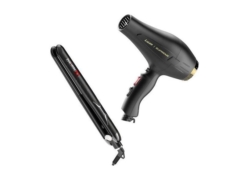 Secador Cabelo Supreme Lizze 2600W + Prancha Chapinha X1 Black Titaniu
