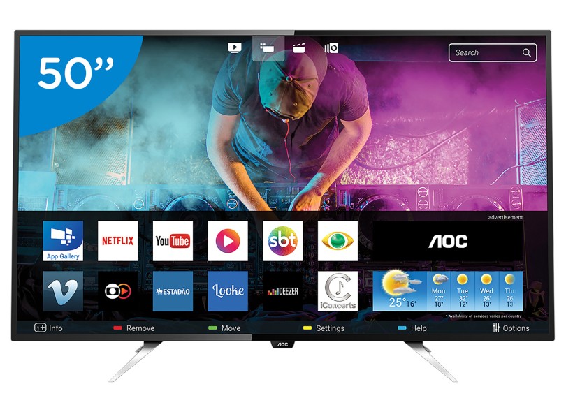 Smart TV TV LED 50 " AOC 4K Netflix LE50U7970 4 HDMI