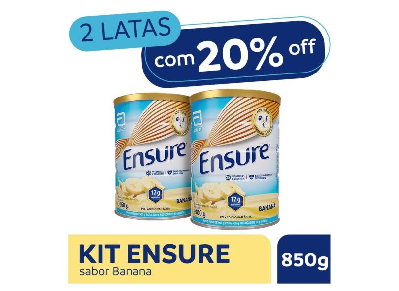 Ensure Banana Suplemento Alimentar Especial 850g Abbott 2 Unid com o